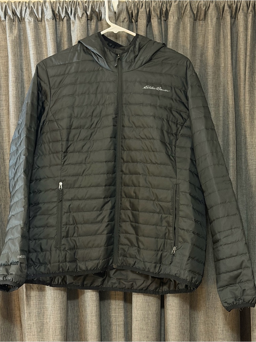 Eddie Bauer Black Quilted Hooded Puffer Jacket